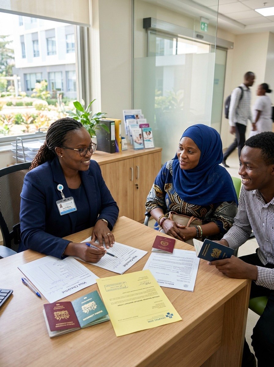 A coordinator going through a patient's file